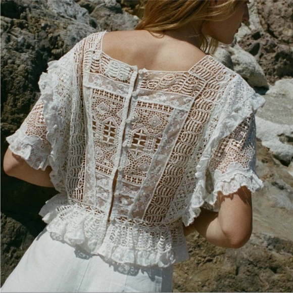 DOEN Heirloom Brielle Top in Salt/EUC/ M but FITS A SMALL BEST - Picture 3 of 16